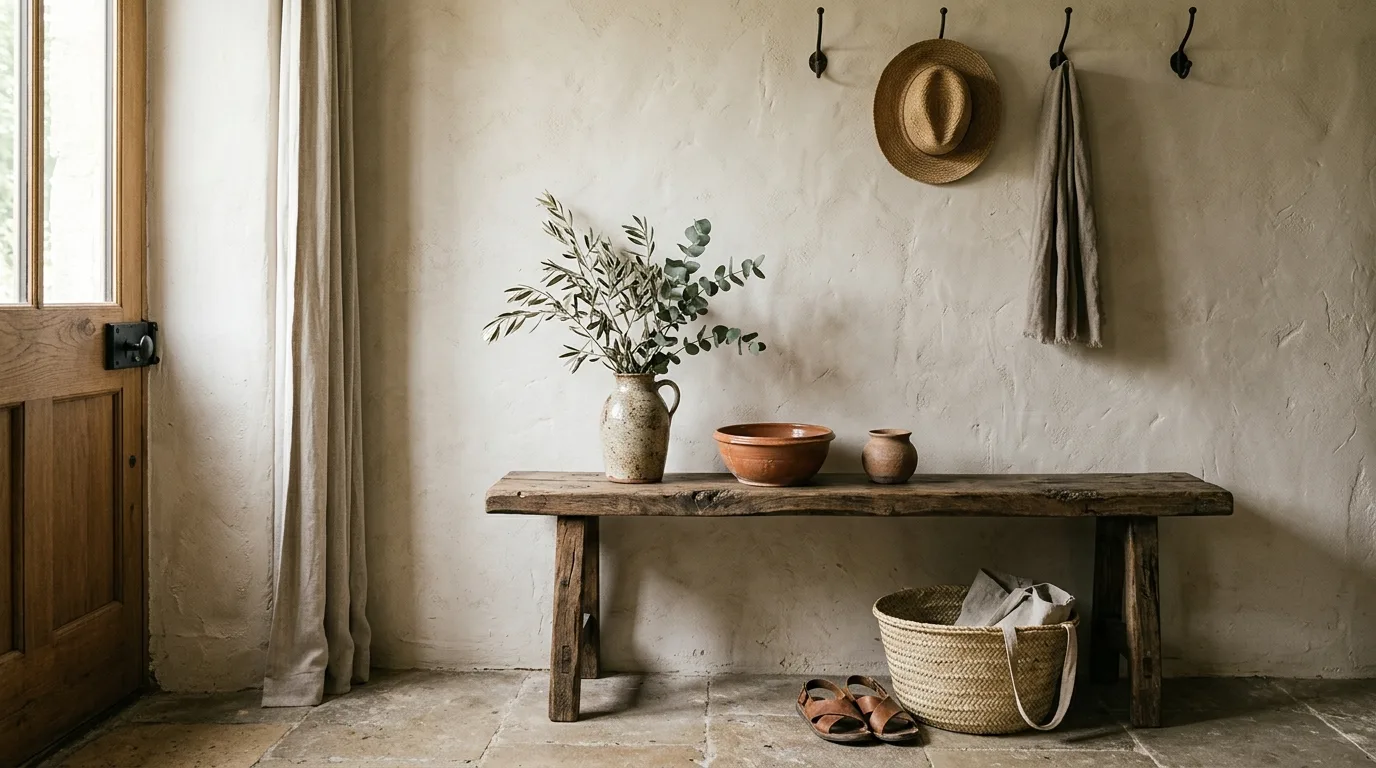 Strip the entryway back to essentials inspiration for a Wabi Sabi interior.